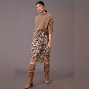 New Anthropologie Hutch Butterfly Wrap Printed Midi Skirt 2